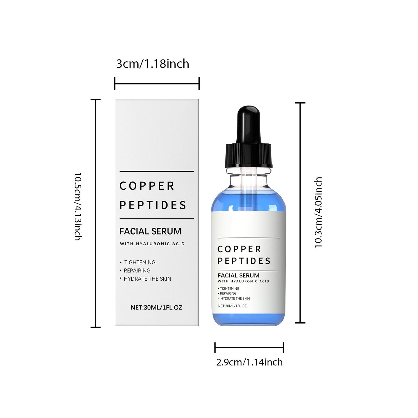 Copper Peptide Serum Anti Wrinkles Aging Tightening Rejuvenating Lifting Firming Moisturizing Brightening Facial Skin Cosmetics