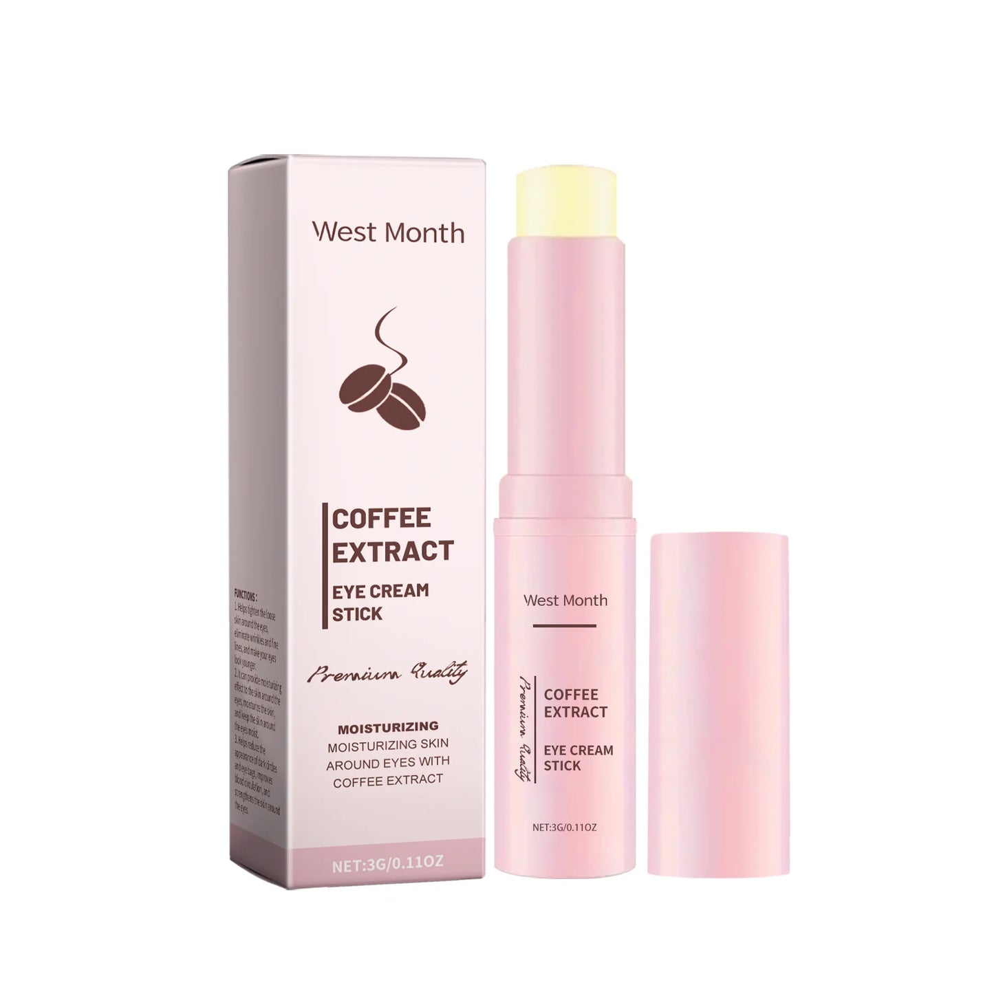Caffeine Eye Cream Stick Lifting Firming Fade Dark Circles Bags Nourish Deep Moisturizing Coffee Extract Eye Brighten Eye Cream