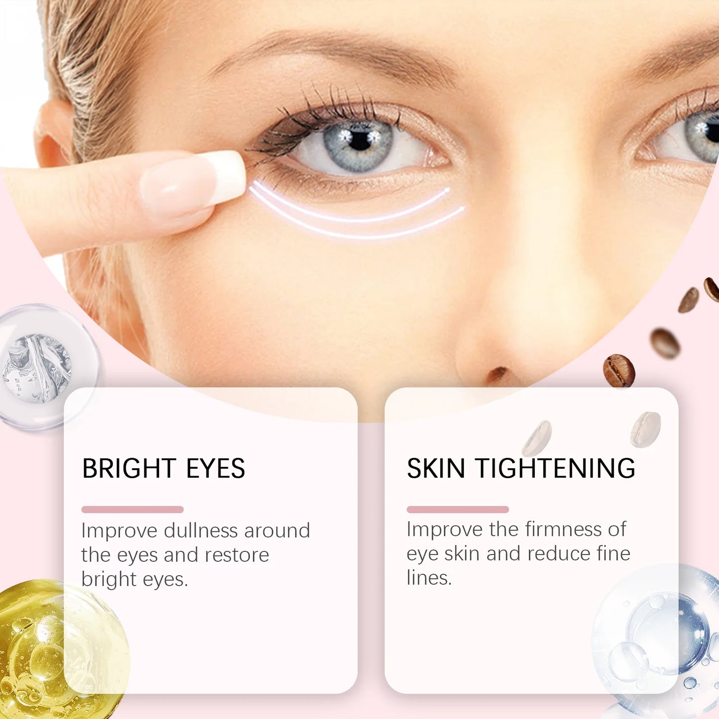 Caffeine Eye Cream Stick Lifting Firming Fade Dark Circles Bags Nourish Deep Moisturizing Coffee Extract Eye Brighten Eye Cream