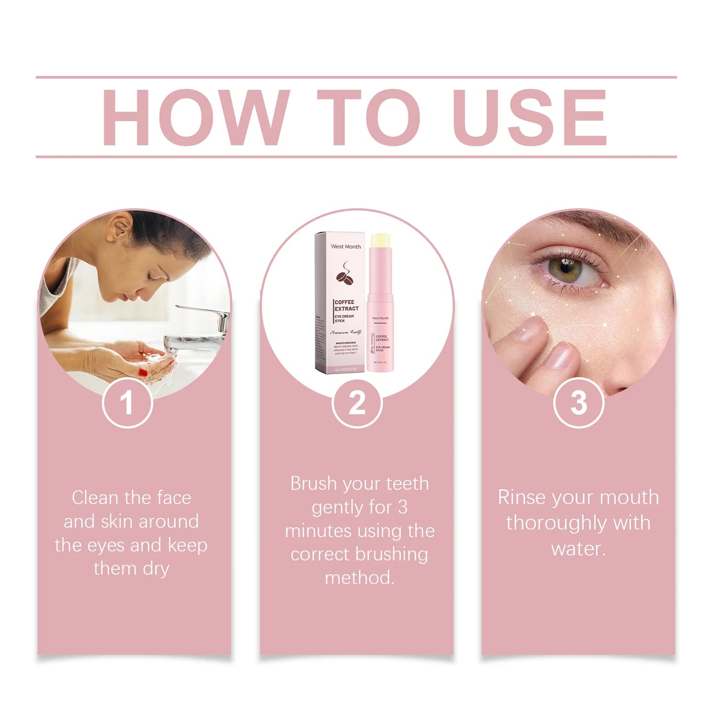 Caffeine Eye Cream Stick Lifting Firming Fade Dark Circles Bags Nourish Deep Moisturizing Coffee Extract Eye Brighten Eye Cream